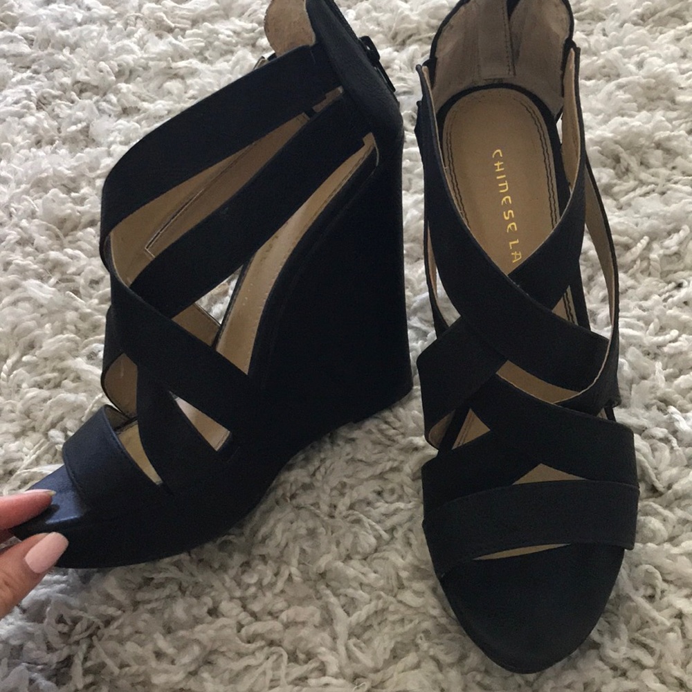 Chinese laundry strappy wedges
